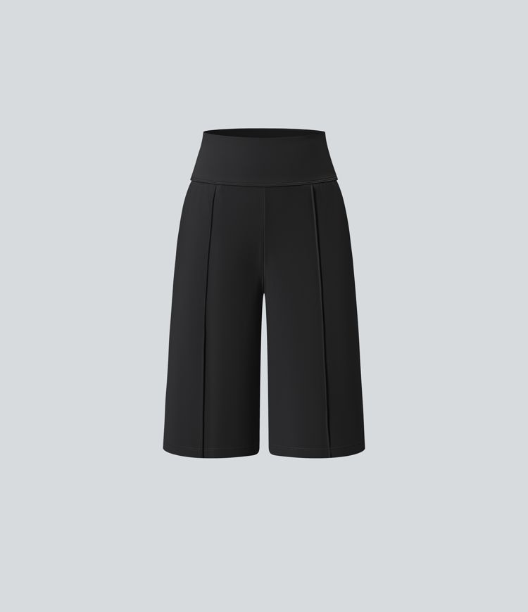 SoftlyZero™ Airy High Waisted Pocket Straight Leg Cool Touch Workout Bermuda Shorts-UPF50+