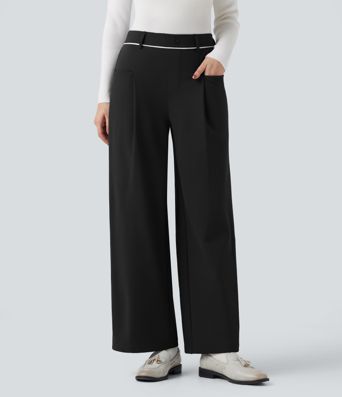 SoftlyZero™ Plush Thermal Mid Rise Straight Leg Work Pants with Pockets