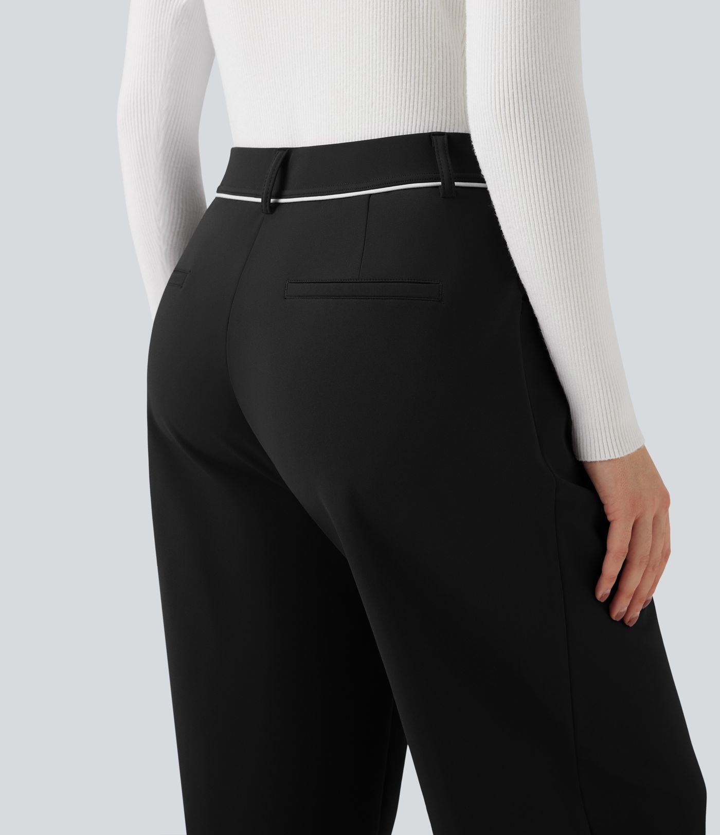 Pantalon tailleur droit thermique SoftlyZero™ Plush taille mi-haute avec poches