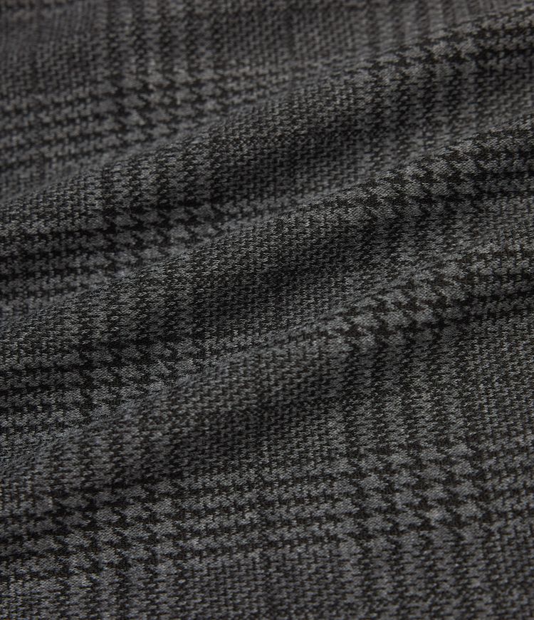 Robe de travail midi moulante sans manches col montant pied-de-poule à carreaux