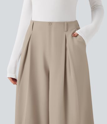 Baggy-Stoffhose mit hohem Bund und Seitentaschen - schnelltrocknend, UPF40+