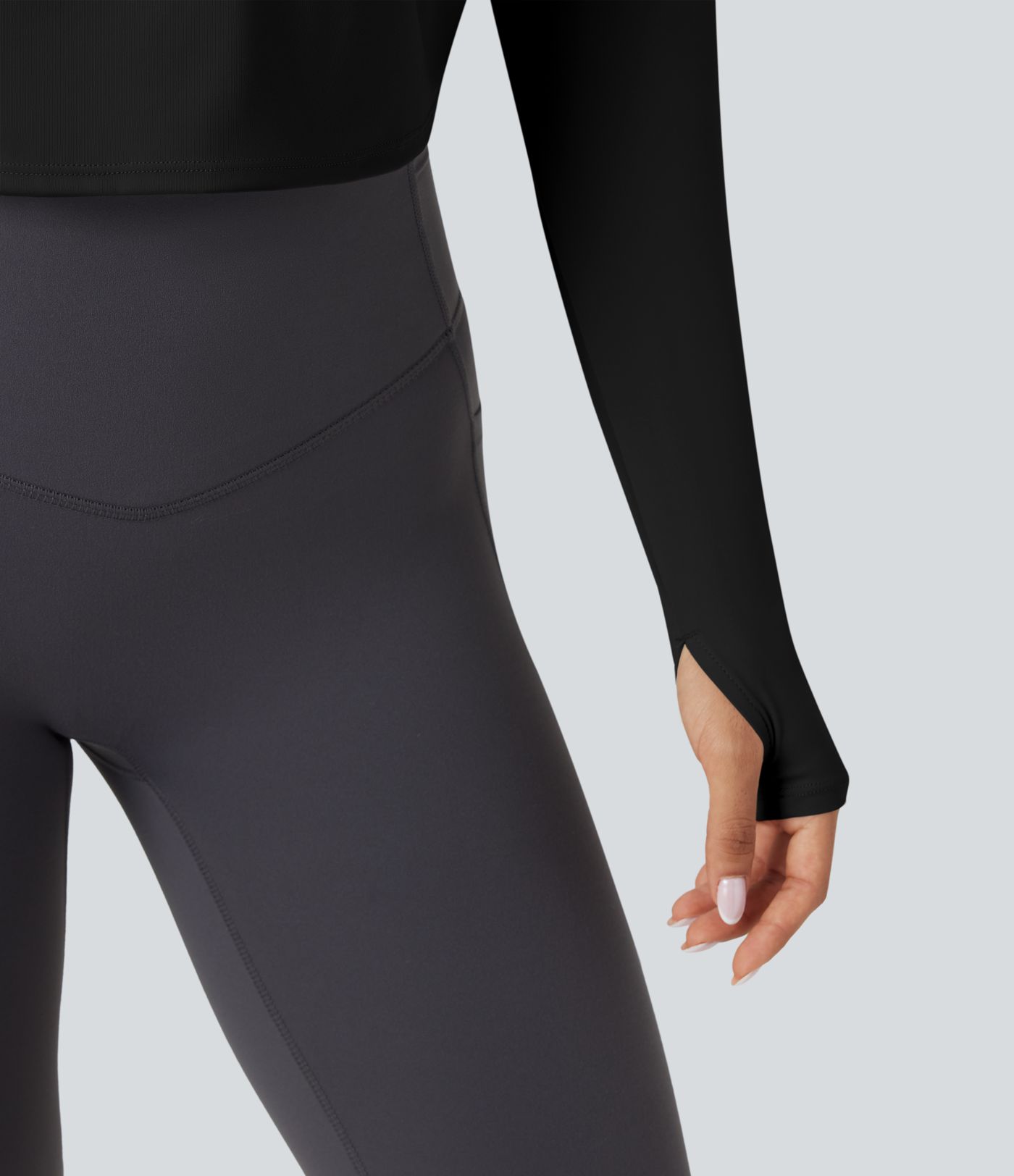 SoftlyZero™ QuickDry Backless Twist-back Long Sleeve Thumb Holes 2-in-1 Yoga Sports Top