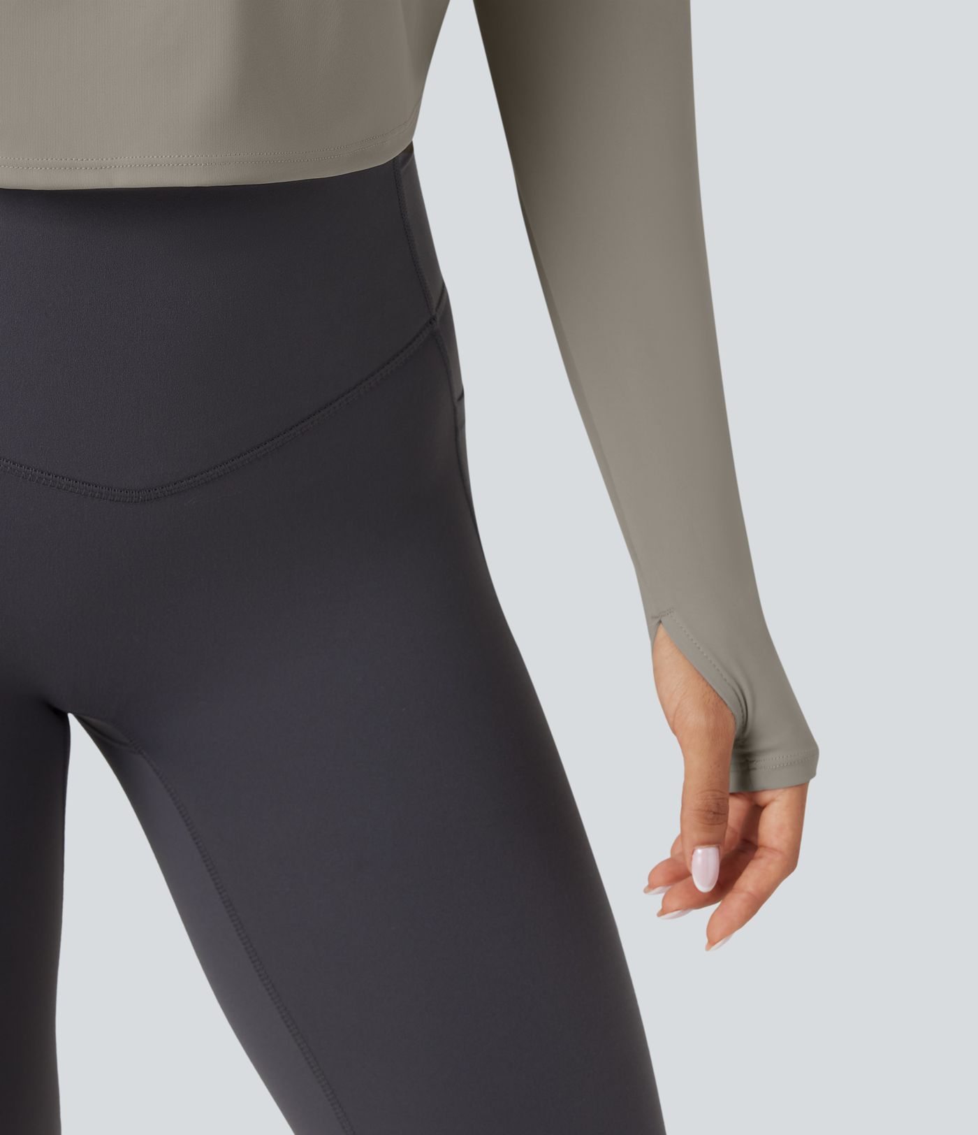 SoftlyZero™ QuickDry Backless Twist-back Long Sleeve Thumb Holes 2-in-1 Yoga Sports Top