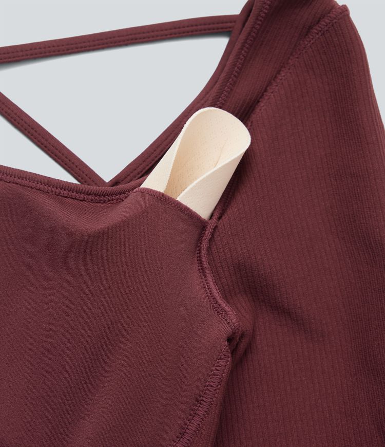 Haut de sport yoga col U à manches longues sans couture OneForm Seamless Flow