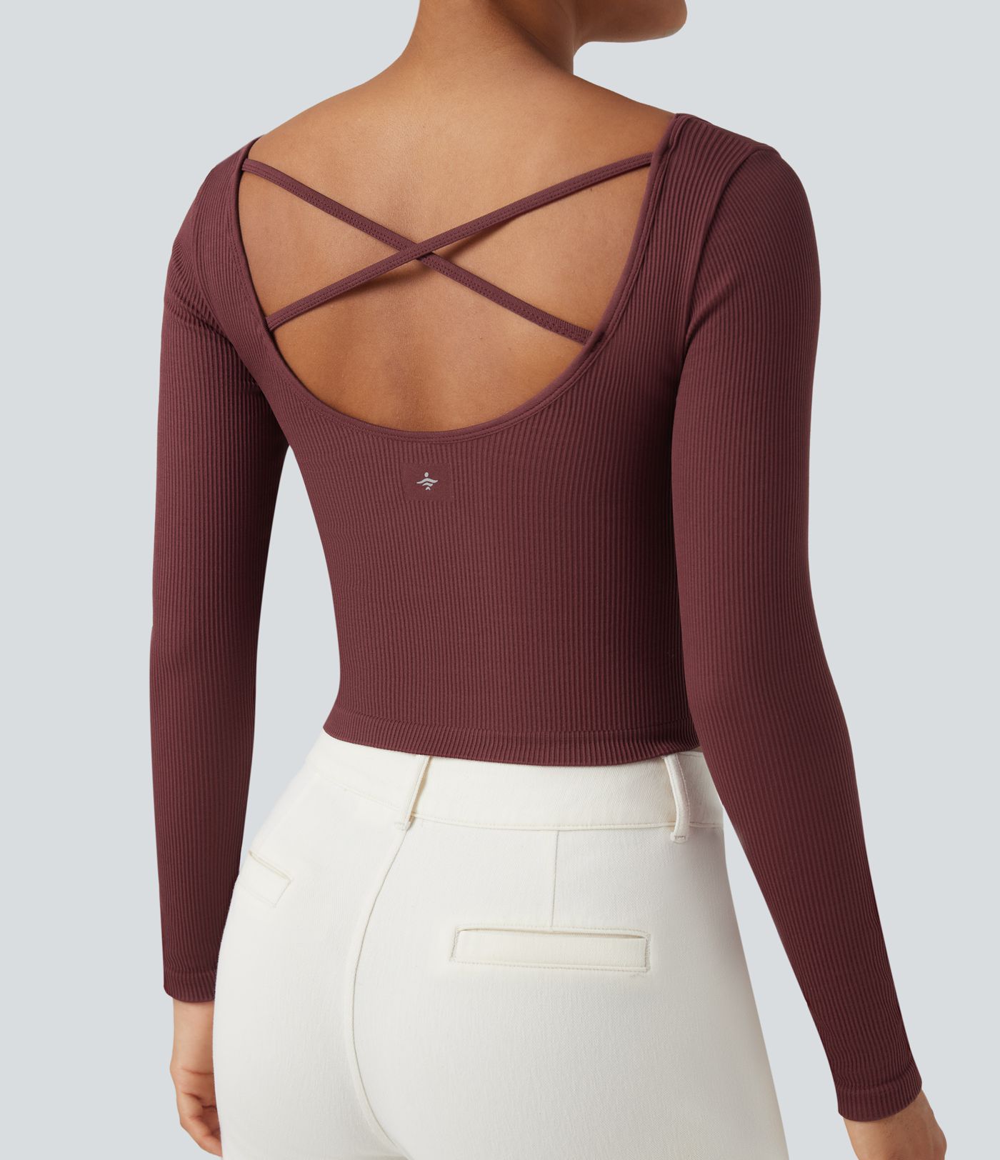 Haut de sport yoga col U à manches longues sans couture OneForm Seamless Flow