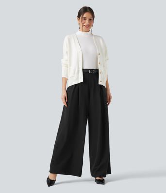 Baggy-Stoffhose mit hohem Bund und Seitentaschen - schnelltrocknend, UPF40+