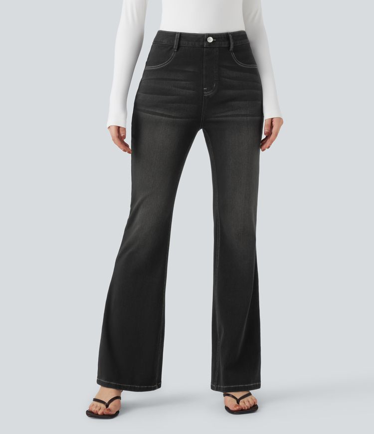 Halara Flex™ High Waisted Tummy Control Butt Lifting Denim Casual Bootcut Leggings with Pockets