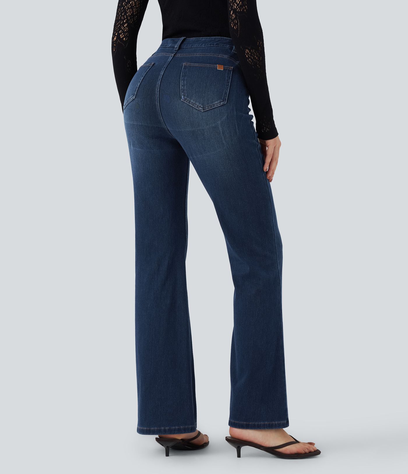 Halara Flex™ High Waisted Tummy Control Butt Lifting Denim Casual Bootcut Leggings with Pockets