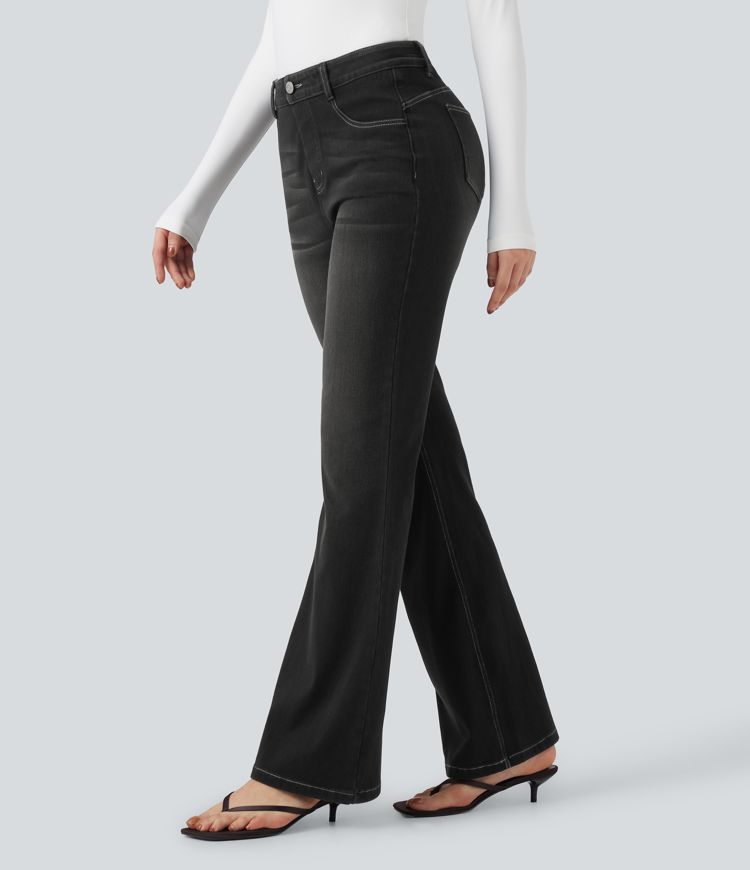Halara Flex™ High Waisted Shaping Tummy Control Butt Lifting Denim Casual Bootcut Leggings with Pockets