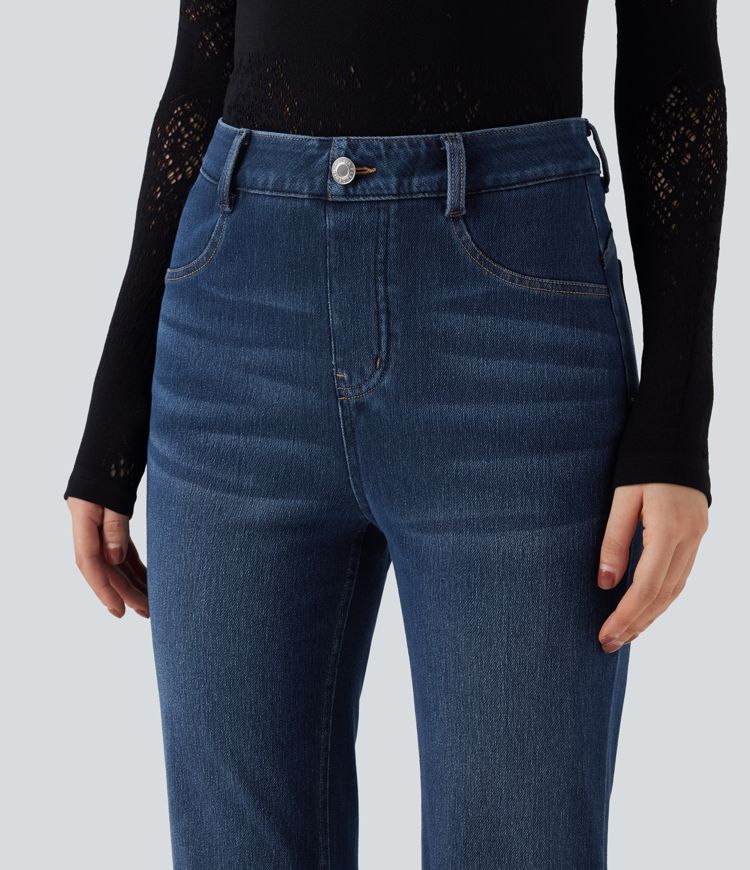 Halara Flex™ High Waisted Tummy Control Butt Lifting Denim Casual Bootcut Leggings with Pockets