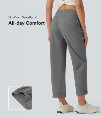 High Waisted Tapered Yoga Pants with Pockets