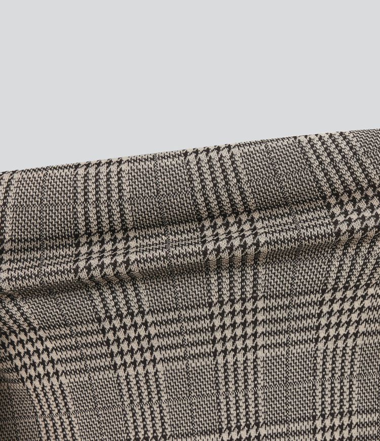 Pantalon tailleur coupe droite pied-de-poule carreaux Halara Flex™ taille haute avec poches