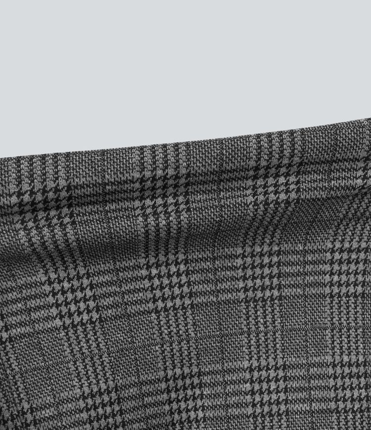 Halara Flex™ High Waisted Straight Leg Houndstooth Plaid Suit Work Pants with Pockets