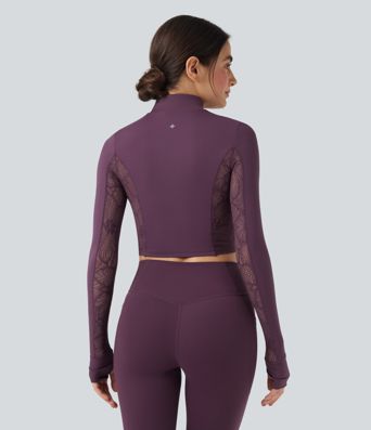 Gilet de yoga SoftlyZero™ avec dents contrastées légères et double fermeture éclair – UPF50+