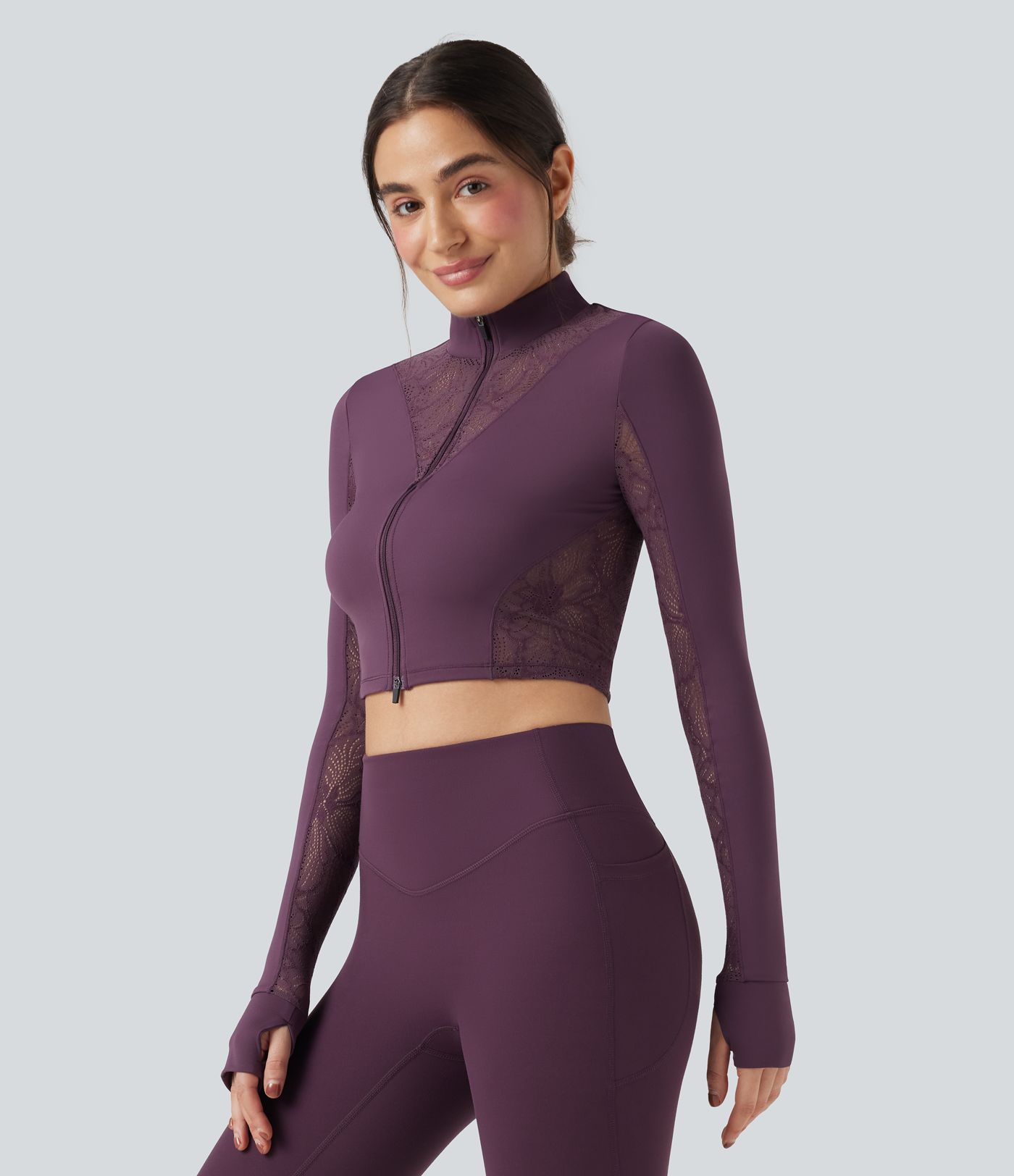 Gilet de yoga SoftlyZero™ avec dents contrastées légères et double fermeture éclair – UPF50+