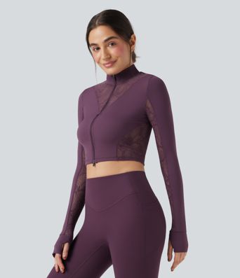 Gilet de yoga SoftlyZero™ avec dents contrastées légères et double fermeture éclair – UPF50+
