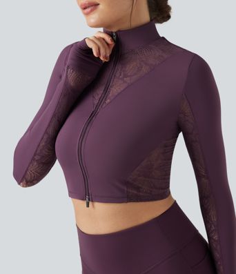Gilet de yoga SoftlyZero™ avec dents contrastées légères et double fermeture éclair – UPF50+