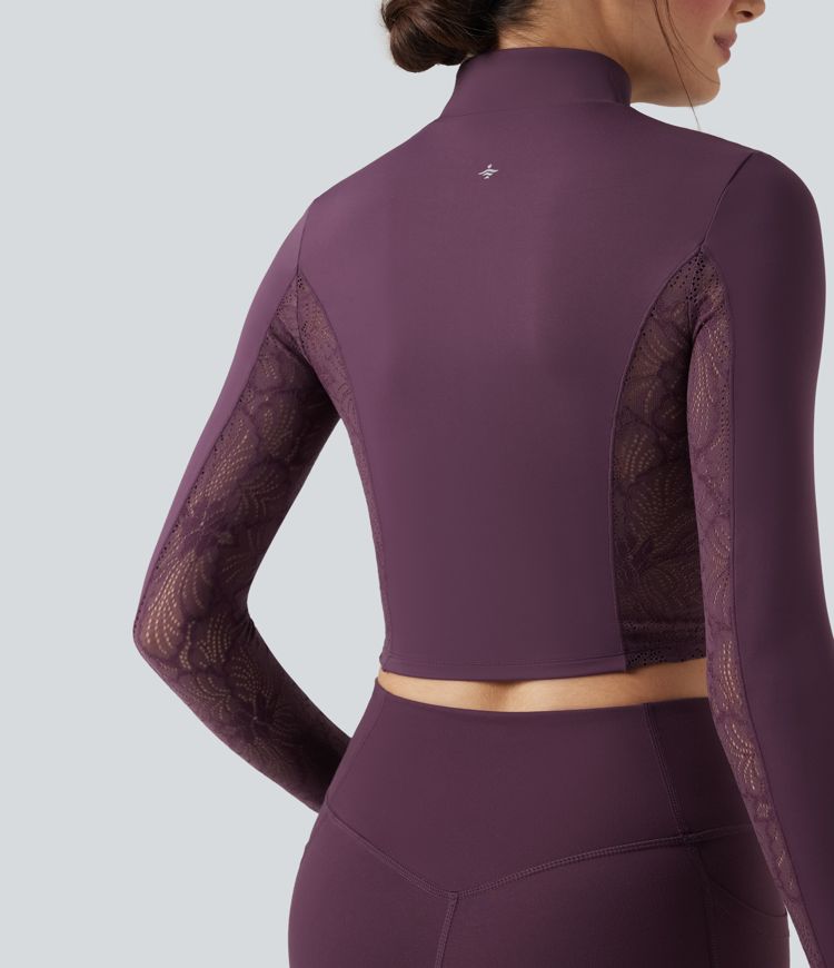 Gilet de yoga SoftlyZero™ avec dents contrastées légères et double fermeture éclair – UPF50+