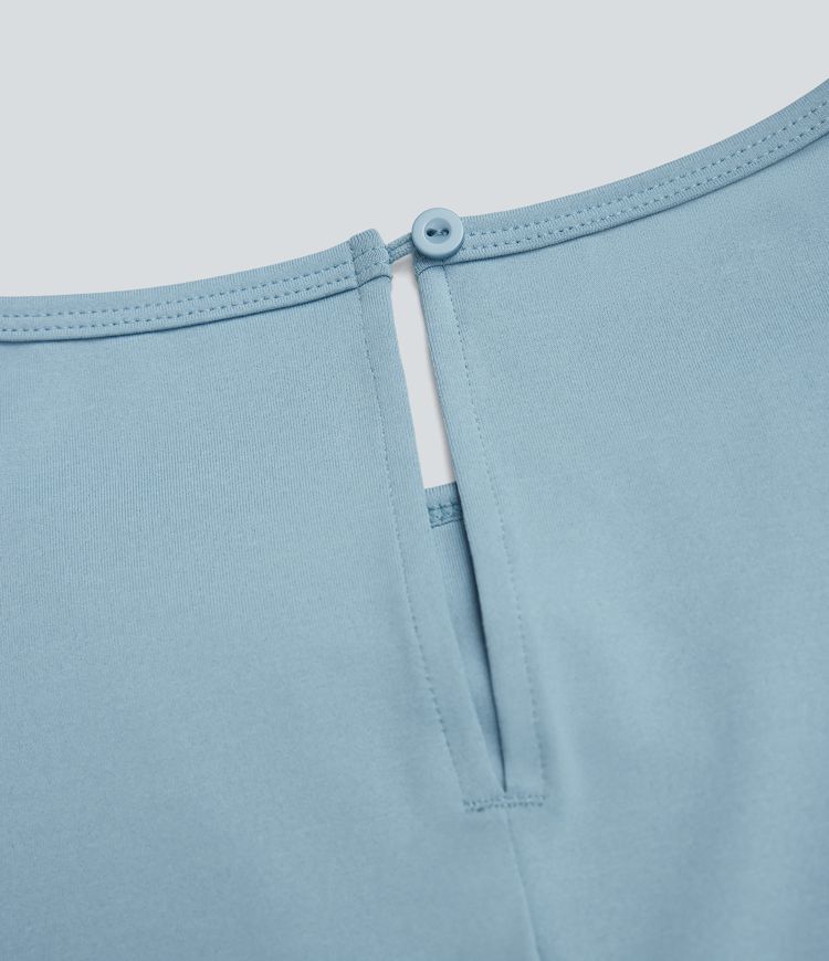 Jumpsuit casual ancho de cuello barco y manga larga con bolsillos (edición Easy Peezy)