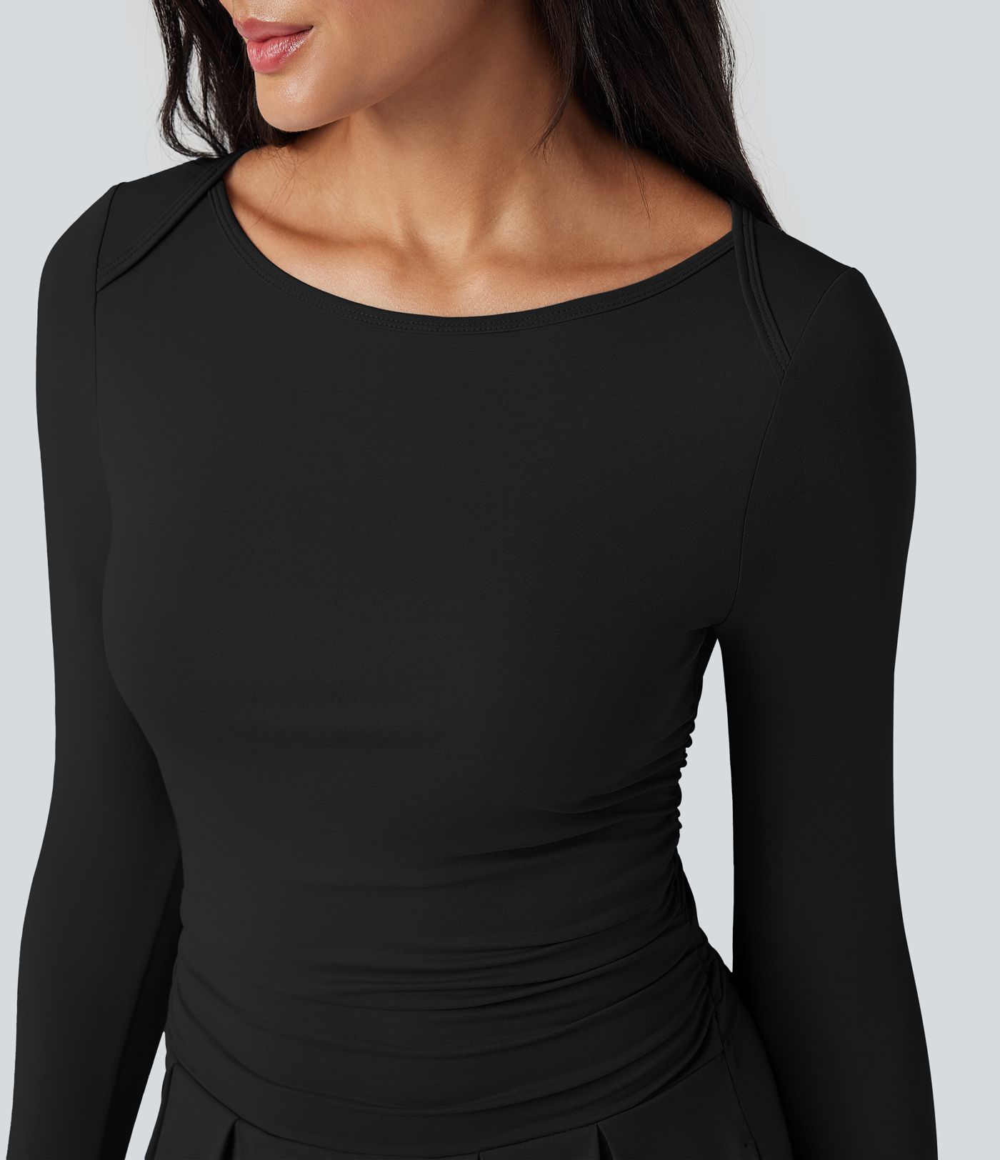 Afslappet buksedragt med bådudskæring, lange ærmer, vide ben og lommer — Easy Peezy-udgave