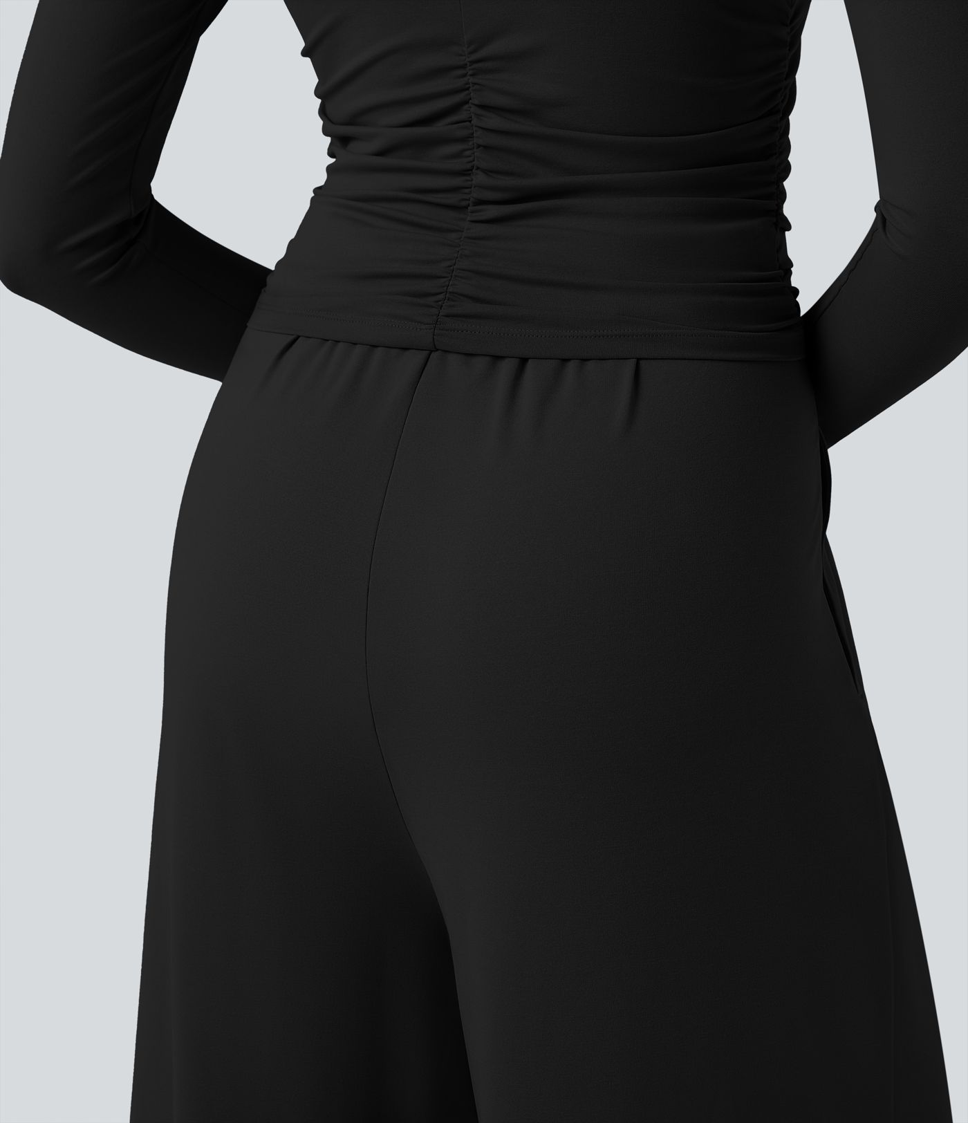 Afslappet buksedragt med bådudskæring, lange ærmer, vide ben og lommer — Easy Peezy-udgave