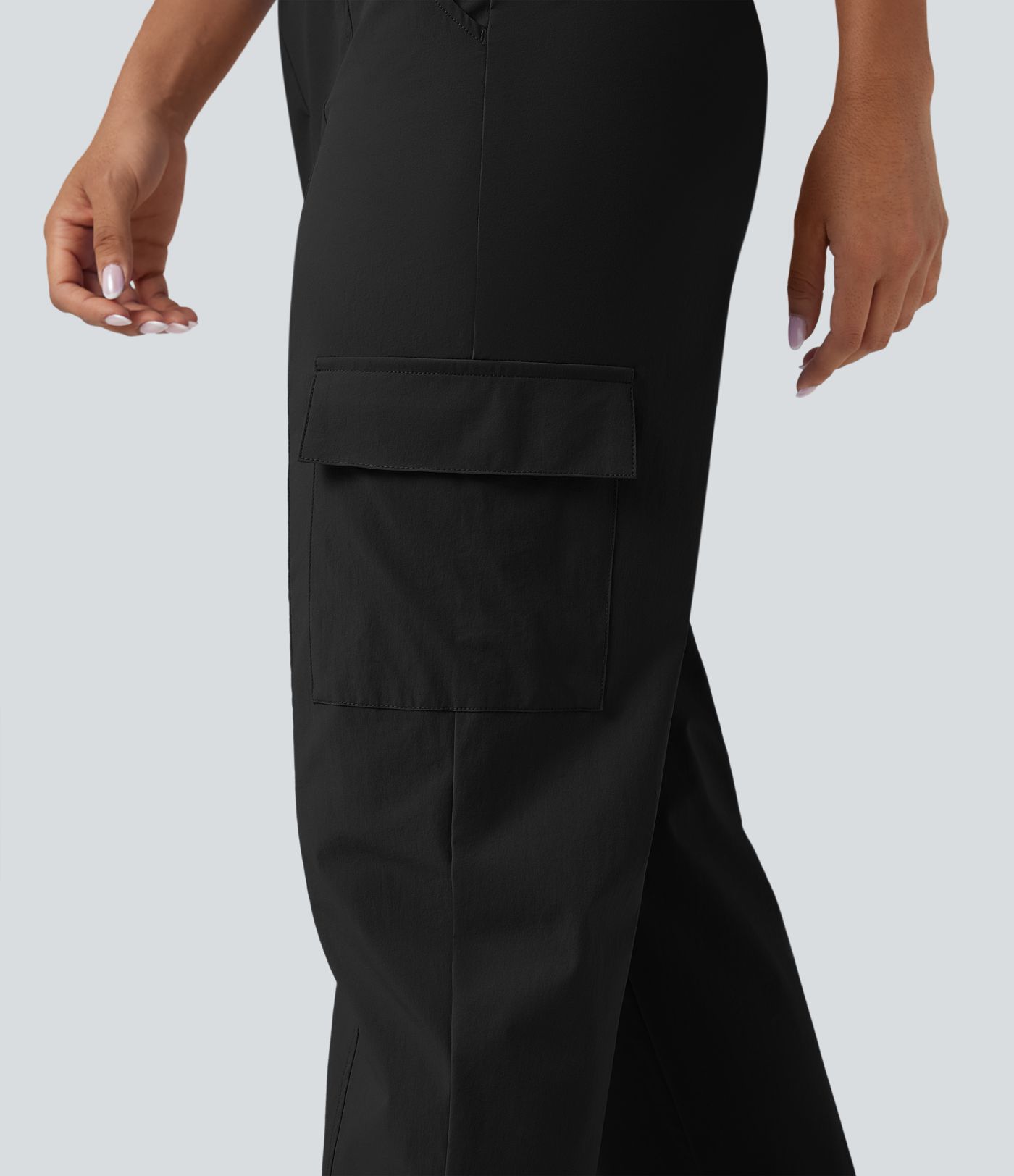 Water Repellent Wear-Resistant Mid Rise Tapered Hiking Joggers with Pockets