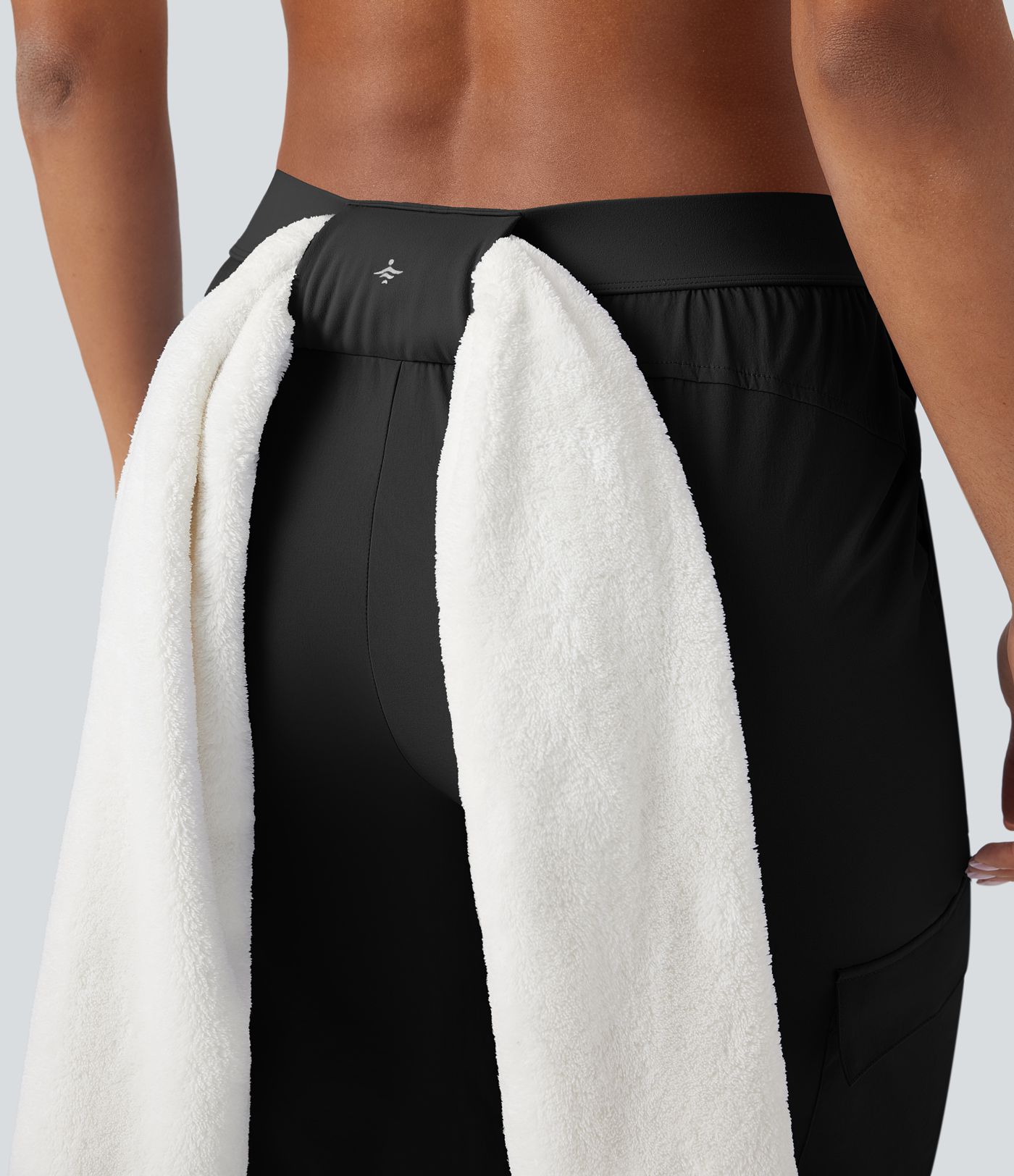 Water Repellent Wear-Resistant Mid Rise Tapered Hiking Joggers with Pockets