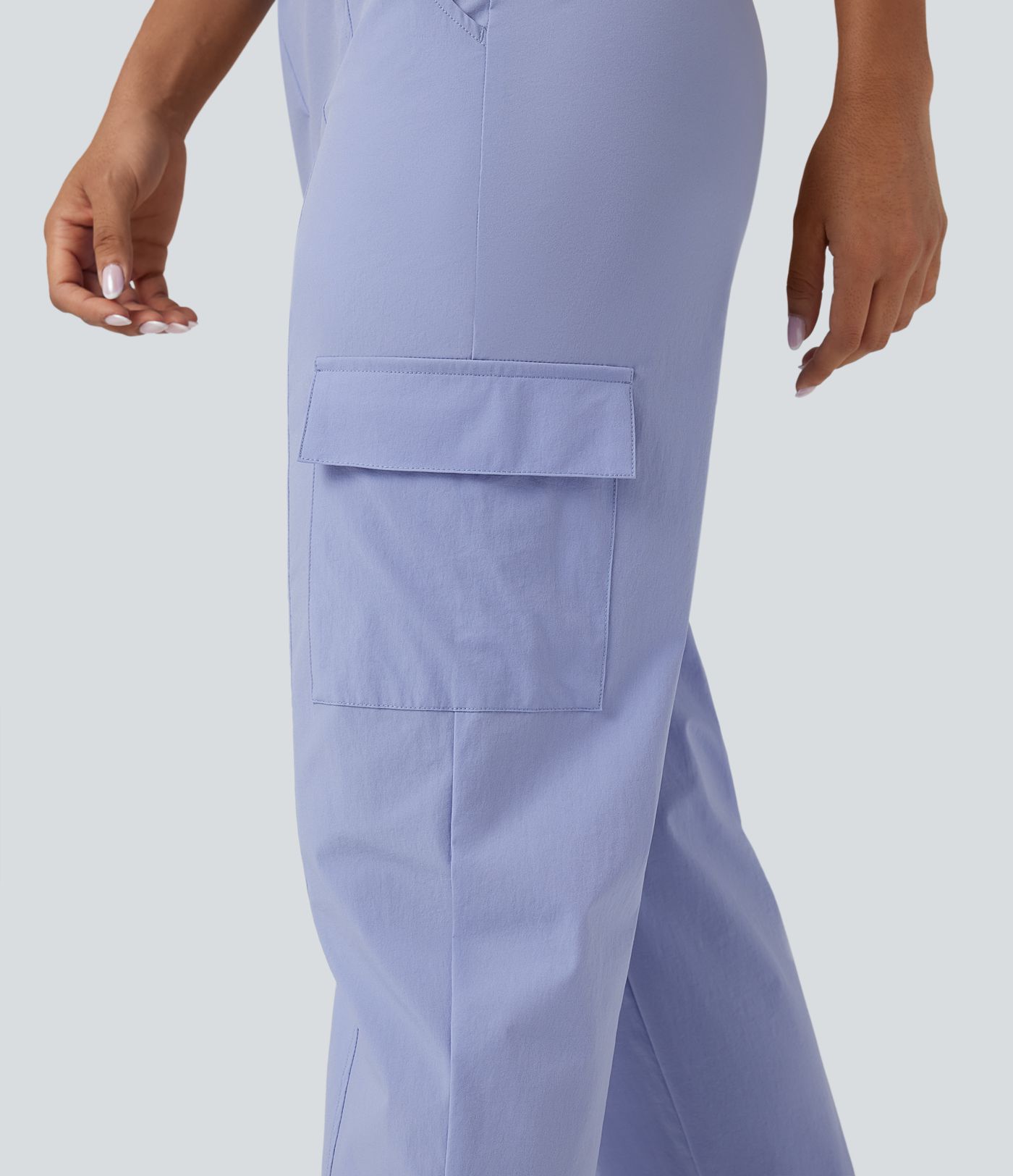 Water Repellent Wear-Resistant Mid Rise Tapered Hiking Joggers with Pockets