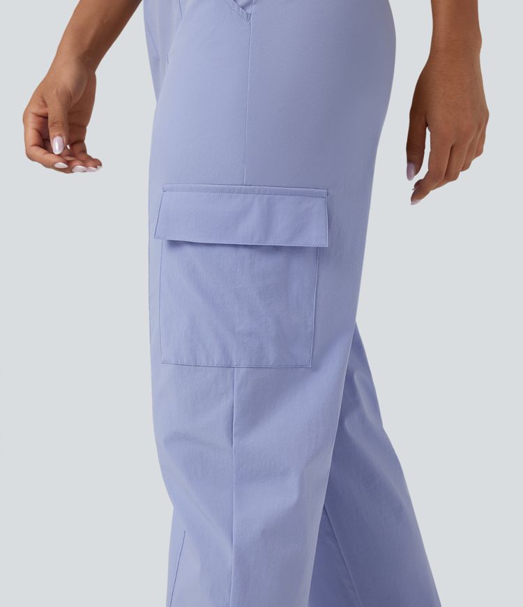 Water Repellent Wear-Resistant Mid Rise Tapered Hiking Joggers with Pockets