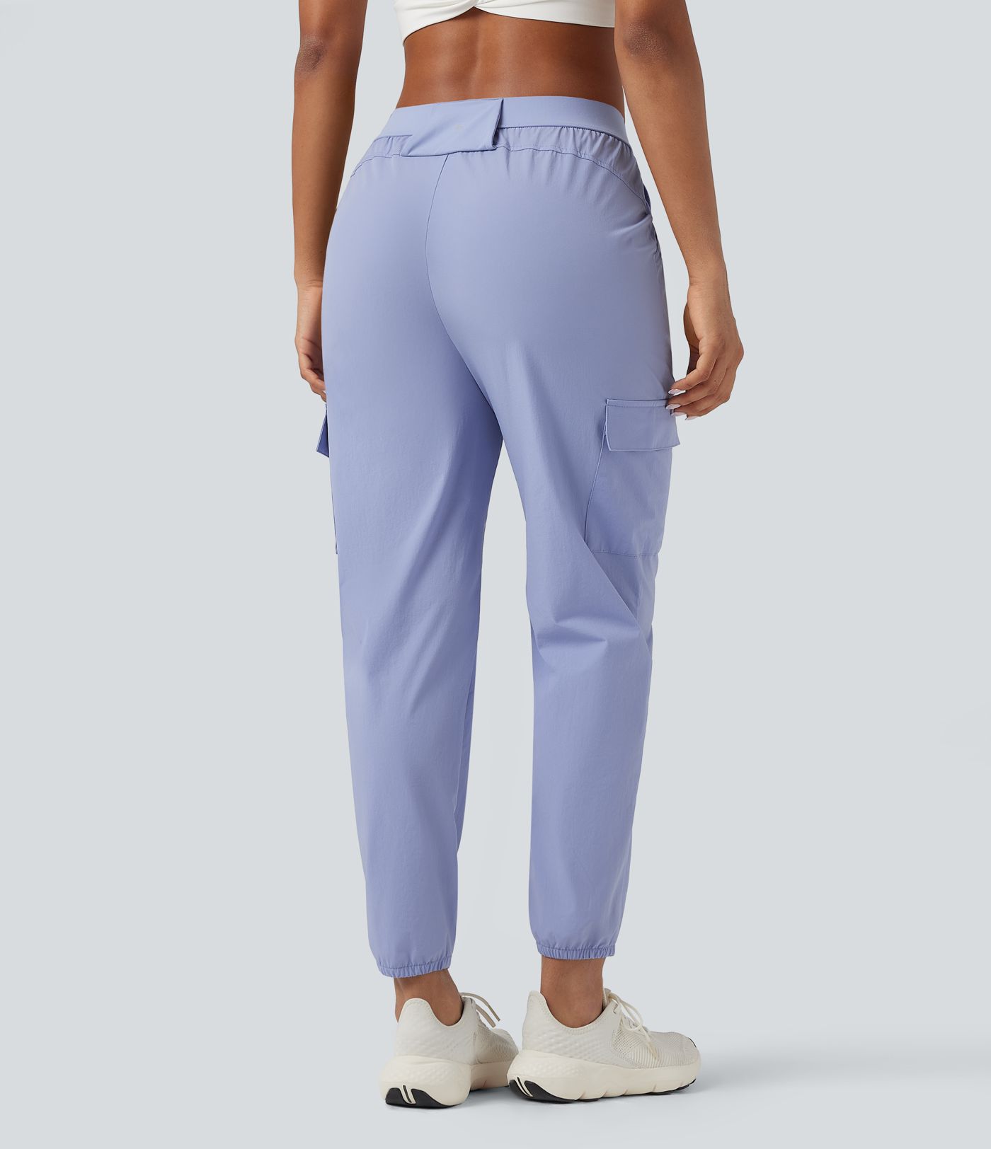 Water Repellent Wear-Resistant Mid Rise Tapered Hiking Joggers with Pockets