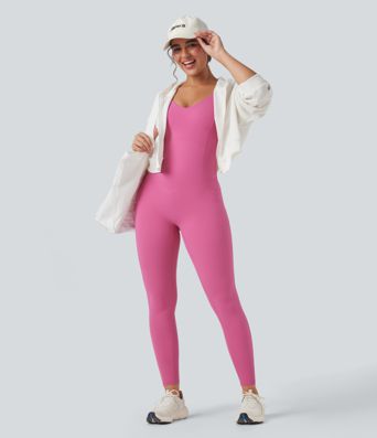 Halara UltraSculpt™ V Neck Tummy Control Butt Lifting Workout Jumpsuit with Pockets Halara UltraSculpt™ V Neck Tummy Control Butt Lifting Workout Jumpsuit with Pockets