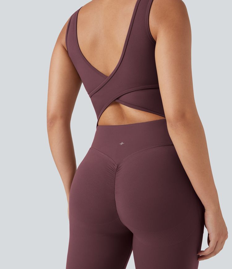 Halara UltraSculpt™ V Neck Butt Lifting Workout Jumpsuit with Pockets