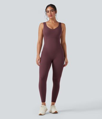 Halara UltraSculpt™ V Neck Butt Lifting Workout Jumpsuit with Pockets