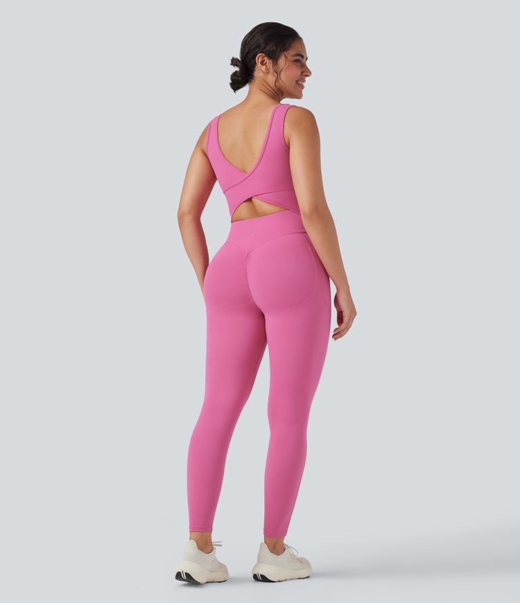 Halara UltraSculpt™ V Neck Tummy Control Butt Lifting Workout Jumpsuit with Pockets Halara UltraSculpt™ V Neck Tummy Control Butt Lifting Workout Jumpsuit with Pockets