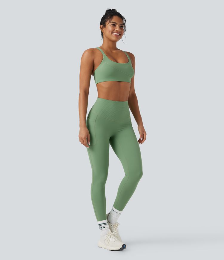 Halara UltraSculpt™ High Waisted Tummy Control Yoga 7/8 Leggings with Pockets