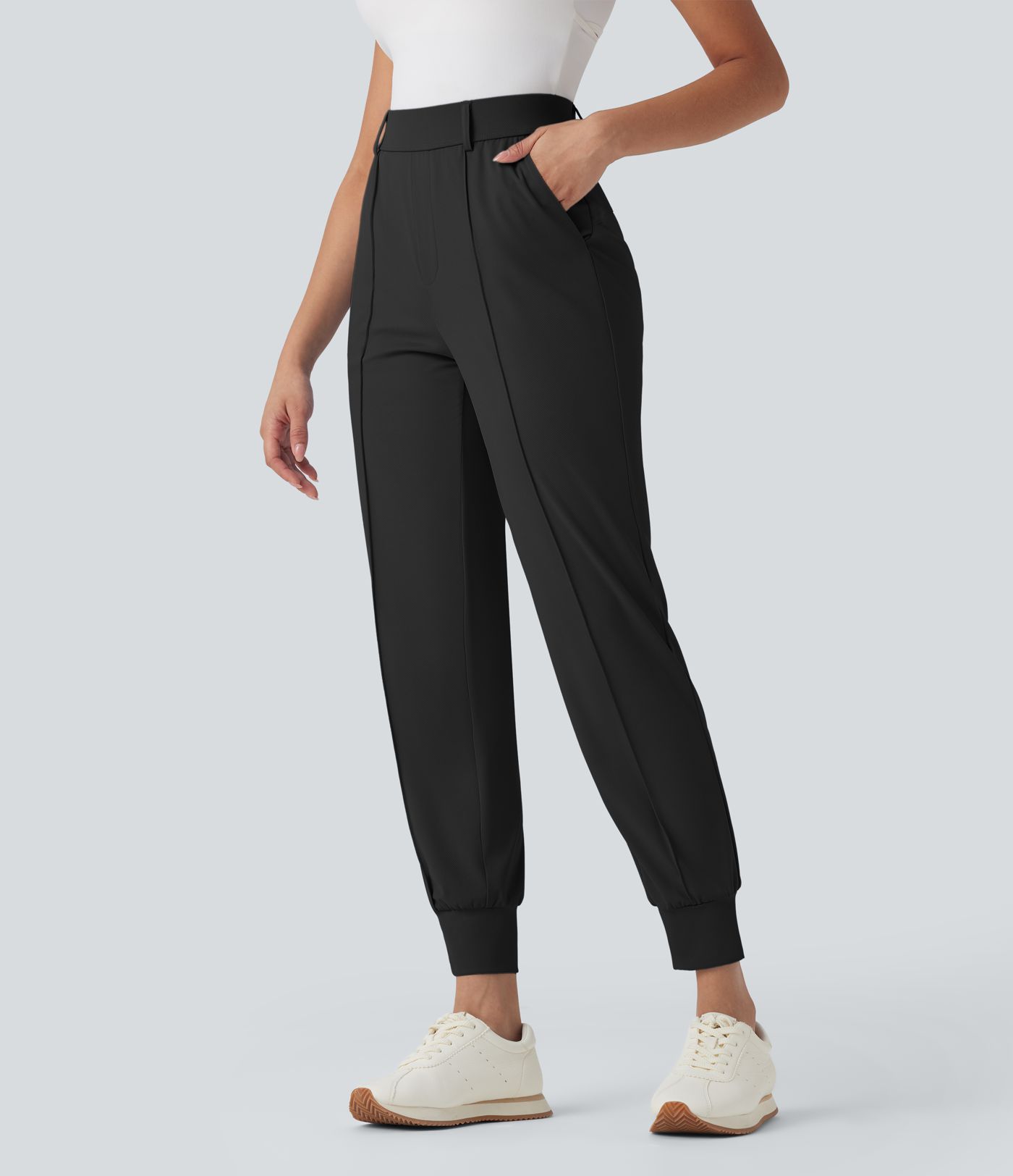 High Waisted Pockets Quick Dry Golf Joggers-Golf Tee Pocket-UPF40+