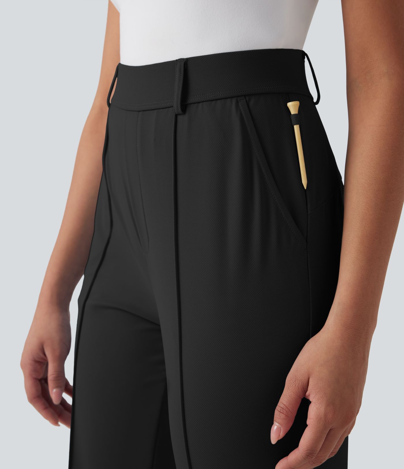 High Waisted Pockets Quick Dry Golf Joggers-Golf Tee Pocket-UPF40+