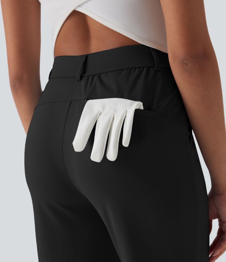 High Waisted Pockets Quick Dry Golf Joggers-Golf Tee Pocket-UPF40+