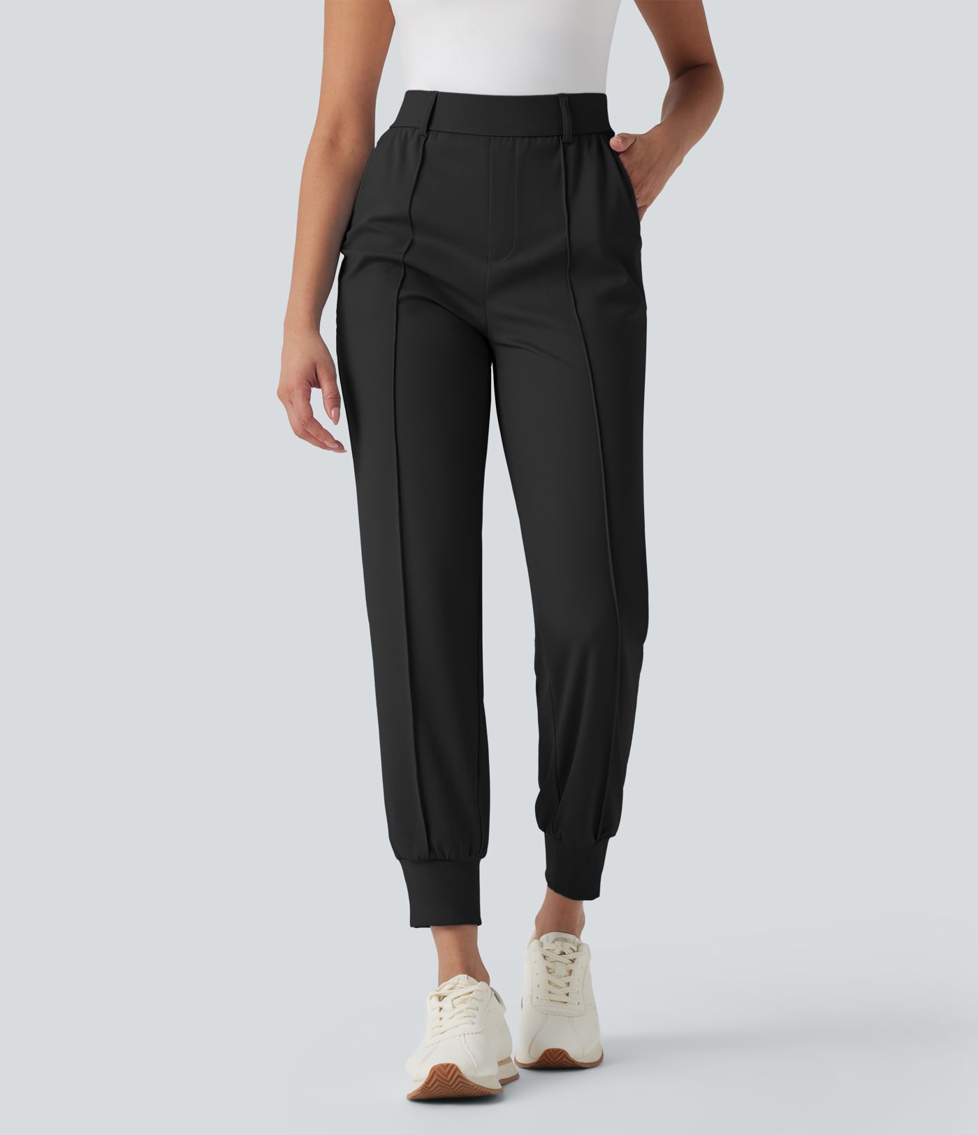 High Waisted Pockets Quick Dry Golf Joggers-Golf Tee Pocket-UPF40+