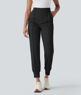 High Waisted Pockets Quick Dry Golf Joggers-Golf Tee Pocket-UPF40+