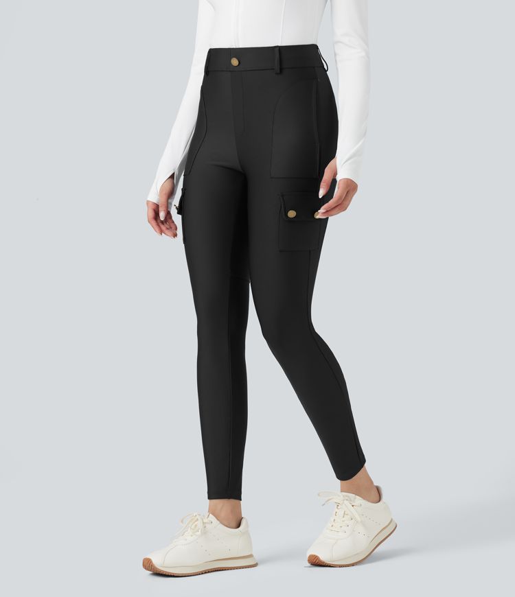 High Waisted Sheen 7/8 Leggings with Pockets