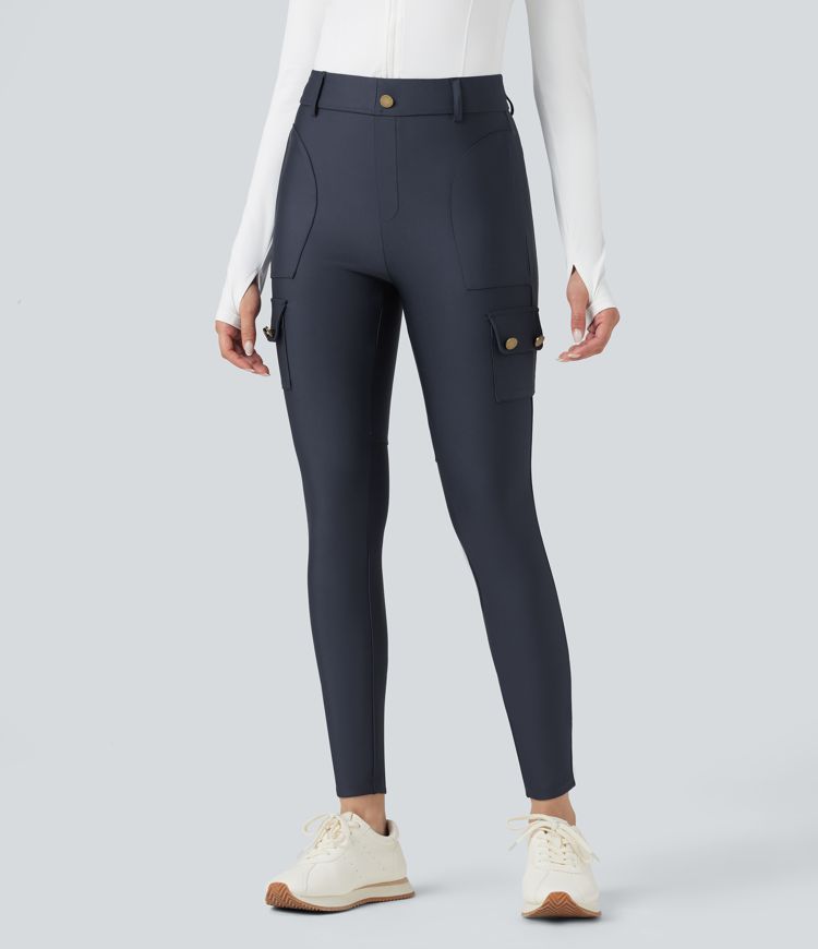 High Waisted Sheen 7/8 Leggings with Pockets