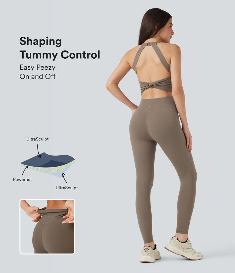 Halara UltraSculpt™ SoCinched Tummy Control Training Jumpsuit with Pockets-Easy Peezy Edition