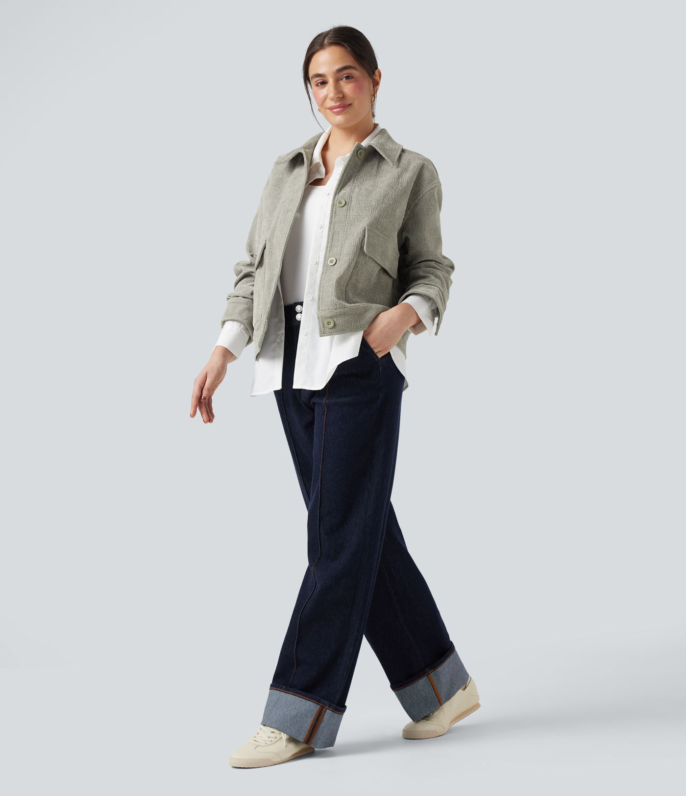 Jacke mit langen Ärmeln und Taschen