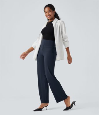 Halara UltraSculpt™ SoCinched spodnie z wysokim stanem i modelującą kontrolę kontroli, zabezpieczoną nogawką, z kieszeniami