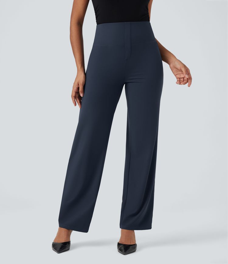 Halara UltraSculpt™ SoCinched spodnie z wysokim stanem i modelującą kontrolę kontroli, zabezpieczoną nogawką, z kieszeniami