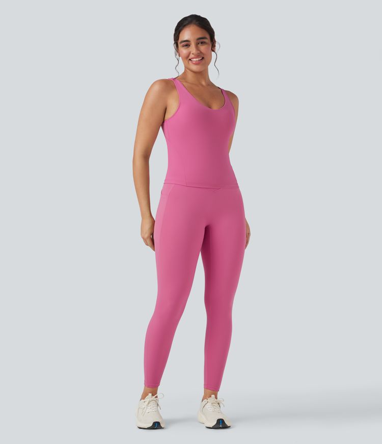 Halara UltraSculpt™ Deep V-Neck Scoop Back Yoga Tank Top