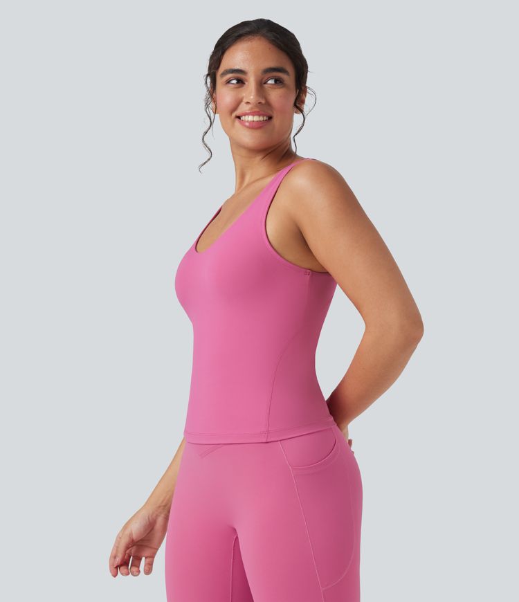 Halara UltraSculpt™ Deep V-Neck Scoop Back Yoga Tank Top