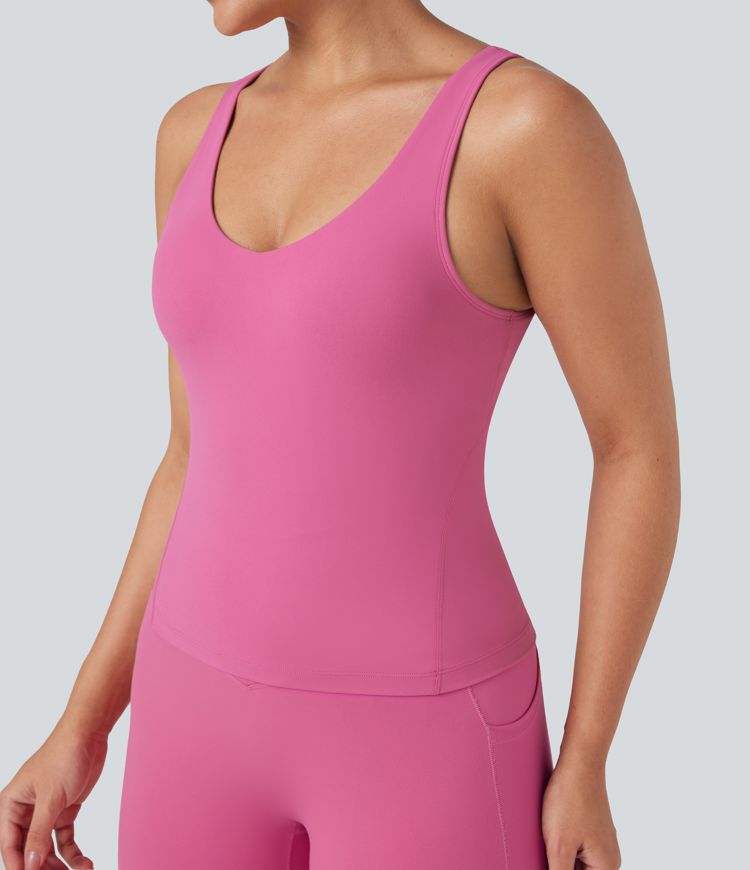 Halara UltraSculpt™ Deep V-Neck Scoop Back Yoga Tank Top