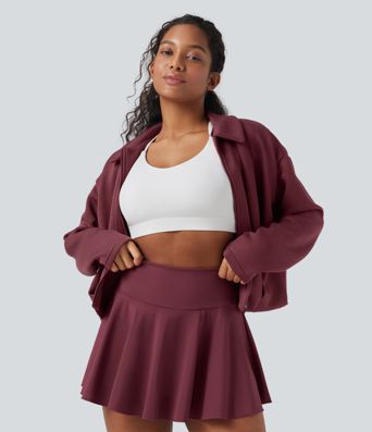 Veste décontractée SpacerTek™ à manches longues, col et plis, avec fermeture éclair